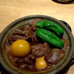 ぱたぱた家 - 鶏のもつ煮(レバー、ハツ、ちょうちんまで入ってる!)