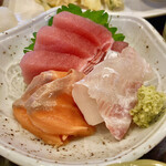 Sushi Kappou Umemoto - 刺身(鮪、鯛、鮭)