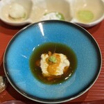 天ぷら とばり - 湯葉の餡かけ雲丹添え
