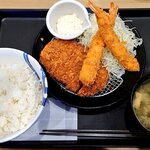 松屋 - ロースかつ＆海老フライ定食