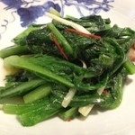 御田町 桃の木 - 自家製干し肉と台湾A菜の炒め物