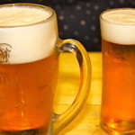 タカマル鮮魚店  - 樽生480円　グラスビール300円　ツマミが旨いのでビールも最高の味！