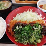 Katsuya - ねぎ味噌チキンカツ定食、全力たまご