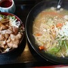 味処佐和 - 味噌ラーメン700円+ミニ焼肉丼350円=1050円