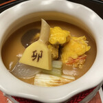 赤坂 菊乃井 - 伊勢海老、焼ネギ、慈姑