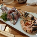 Sushi Taku - コハダ、アジ、アカエビ焼き～♪