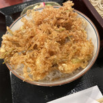 Okimura - ミニかき揚げ天丼セット ざるそば（税込 1,800円）評価＝○