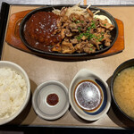 Yayoi Ken - 焼肉ざんまいとハンバーグの定食1430円