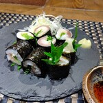 居酒屋 かつぎ屋 - 〆さばガリ磯辺巻き