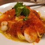 シーフードビストロ 魚卵House Eni - いくらととびっこ、エビのパスタ