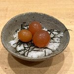 焼鳥 谷口 - たまひも醤油漬けの卵かけご飯