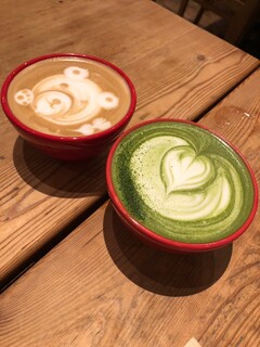 Le Pain Quotidien - カフェラテ＆抹茶ラテ