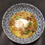 Ninya Ninyo Sakura Komachi - おくらと長芋となめ茸のだし醤油仕立てパスタ