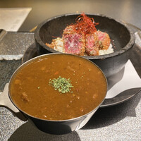名古屋焼肉きらく - きらく石焼き牛カツカレーセット