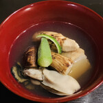 Tsuchiya - ・椀物 : そばがき、松茸、牡蠣、オクラ