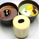 日影茶屋 - 沖縄黒糖プリン、抹茶のブラマンジェ、チャヤプリン