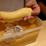 玄水 - 仕込み中のカラスミ、最初はこんな大きさなのね(⁠☆⁠▽⁠☆⁠)