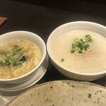 宮の森れんげ堂 - 左:滋養スープ、右:中華粥