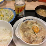 松屋 - ごろごろチキンの濃厚カルボナーラ&生ジョッキ缶