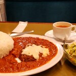 ナイアガラ - バターチキンカレー 950円、ハンバーグ 300円、大森券(ライス＆ルウ大盛) 200円、セット(コールスロー＆スープ) 350円