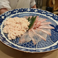 寿司赤酢・望月 - 鱈の白子とクエのしゃぶしゃぶ