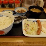 松屋 - 朝定食（ソーセージエッグ）