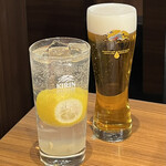お肉一枚売りの焼肉店 焼肉とどろき - レモンサワー、生ビール