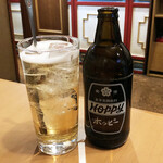 紅葉亭 - ホッピーセット白490円。中は290円。実はホッピーデビューです。ドキドキしながらでしたが、意外と簡単なんですね