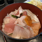 島作 - ミニ丼セットランチの海鮮丼♪