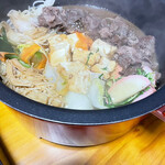 松阪肉 丸賢 - 調理は母担当⭐︎すき焼き出来上がりました♪