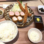 とんかつ料理と京野菜 鶴群 - 海老ひれかつ定食