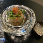 日本料理 まめぞう - 豪華トラフグ3枚のせのお寿司と煮凝り