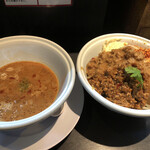 らーめん三極志 - エビ坦々二郎系つけ麺(1100円)