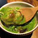 yokoyama - 坂越の牡蠣のポワレ 菜の花 スッポン ローズゼリウム（ハーブのオイル）わさびのピクルス