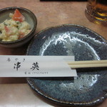 鳥やき串英 - この日のお通しは、ポテトサラダ