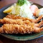 とんかつ藤 - 料理写真:海老フライ定食1600円