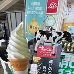 朝搾りソフトクリーム titi 藤井牧場 - コーンミックス280円