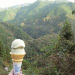 いっきゅう茶屋 - 晩茶アイスと山の景色