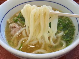 なか卯 - 鶏塩うどんの麺