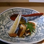 タコの柔らか煮、からすみ旬菜