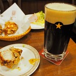 みゅんへん - からあげ ＆ 生ビール 大（エビスプレミアムブラック）