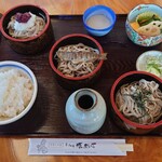 そば工房「源助さん」 - ●源助定食　1,600円
「そばの器に汁を掛けてお召し上がり下さい」
との説明があった。