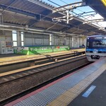 うなぎ 魚政 - 「四ツ木」は、駅の看板によるとサッカーの聖地のようです。