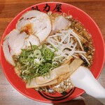 Ramen Kairikiya Minamisuna Ten - 漆黒醤油ラーメン（かため、背脂多め）