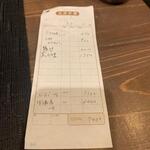 蕎麦前 中手 とうは - オーダー票