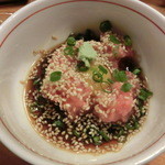 宝寿司分店 - ネギトロの具、まずはかき混ぜえて・・・、残りはツマミに(´▽｀)