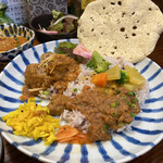 月と亀 - 「鰯のつみれカレー定食」＋小鉢「ポークビンダル」