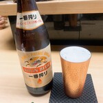 天ぷら はせ川 - 瓶ビールはキリン一番搾り