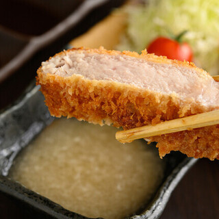 New style Pork Cutlet eaten with Kansai style dashi soup