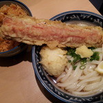 梅田 釜たけうどん - ちく玉天ぶっかけ